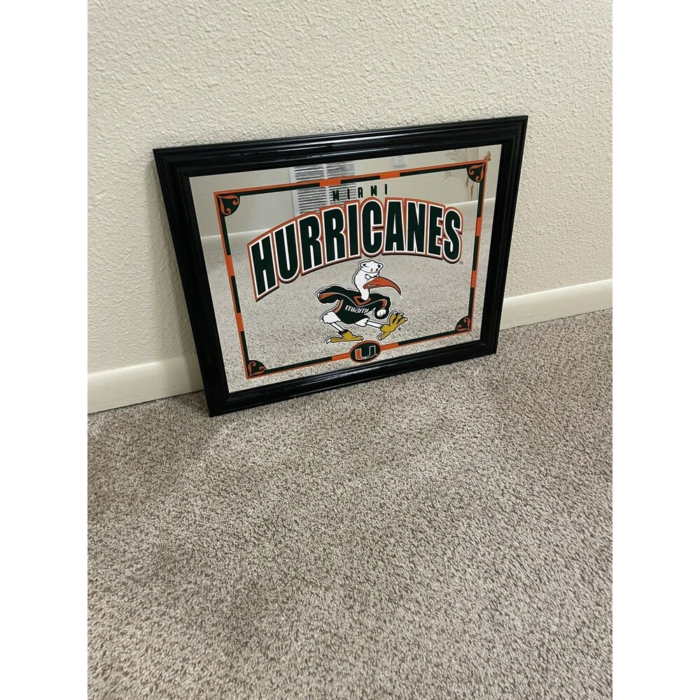 University Of Miami Hurricanes 24" x 18"Art Framed Mirror ncaa football